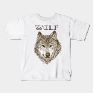 Wolf Animal Style Kids T-Shirt